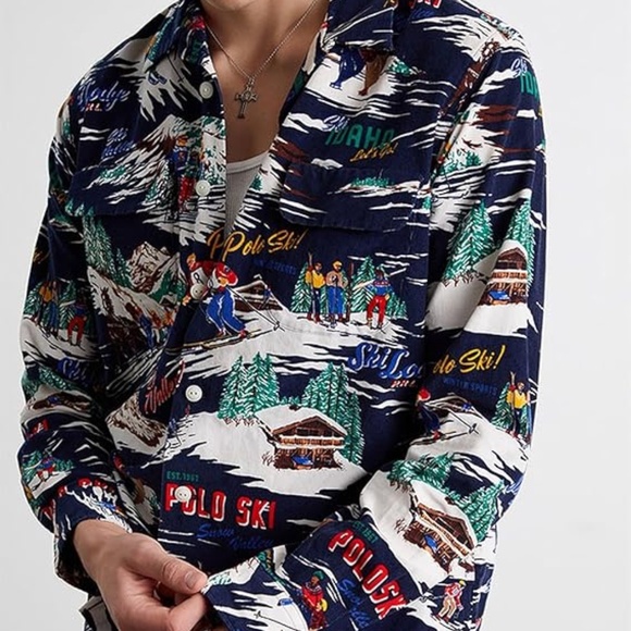 Polo Ralph Lauren Sportsman 67 Winter Event Polo Ski Corduroy Shirt Classic Fit - Picture 9 of 11